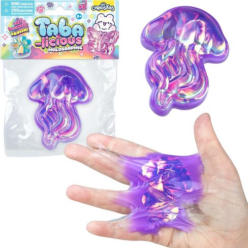 ORB Tabalicious Holographic TABA Squishy Jellyfish Toy - Cute, Sticky Jellyfish TABA Squishies with Holographic Surface - Fun Squishy Stress Ball Toys - Kawaii Sensory Fidget Toys for Kids and Adults in Saudi Arabia