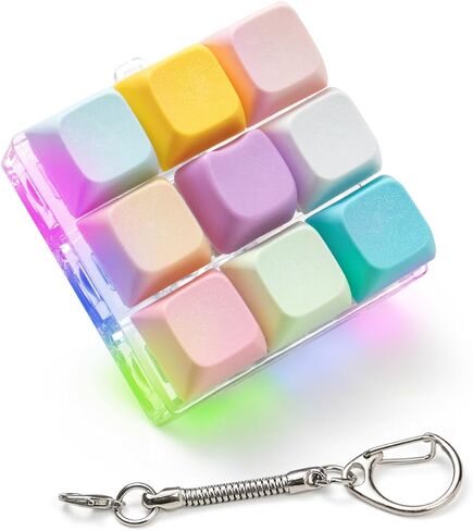 Keyboard Fidget Toy - Fidget Keychain with Led Light Button Keyboard Clicker Fidget Toy for Adults Stress Relief Keyboard Fidget Clicker (Style B) in Saudi Arabia