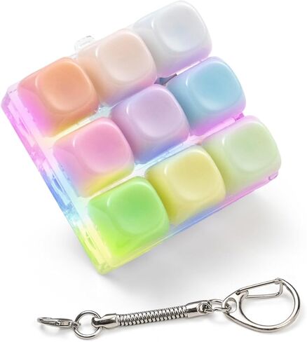 Keyboard Fidget Toy - Fidget Keychain with Led Light Button Keyboard Clicker Fidget Toy for Adults Stress Relief Keyboard Fidget Clicker (Style B) in Saudi Arabia