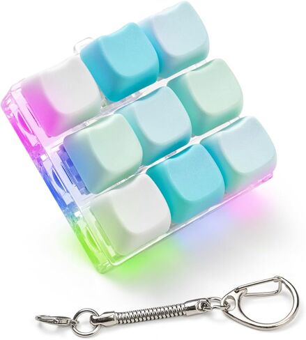 Keyboard Fidget Toy - Fidget Keychain with Led Light Button Keyboard Clicker Fidget Toy for Adults Stress Relief Keyboard Fidget Clicker (Style B) in Saudi Arabia
