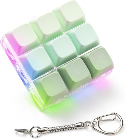 Keyboard Fidget Toy - Fidget Keychain with Led Light Button Keyboard Clicker Fidget Toy for Adults Stress Relief Keyboard Fidget Clicker (Style B) in Saudi Arabia