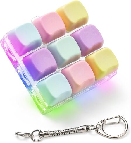 Keyboard Fidget Toy - Fidget Keychain with Led Light Button Keyboard Clicker Fidget Toy for Adults Stress Relief Keyboard Fidget Clicker (Style B) in Saudi Arabia