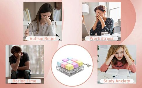 Keyboard Fidget Toy - Fidget Keychain with Led Light Button Keyboard Clicker Fidget Toy for Adults Stress Relief Keyboard Fidget Clicker (Style B) in Saudi Arabia