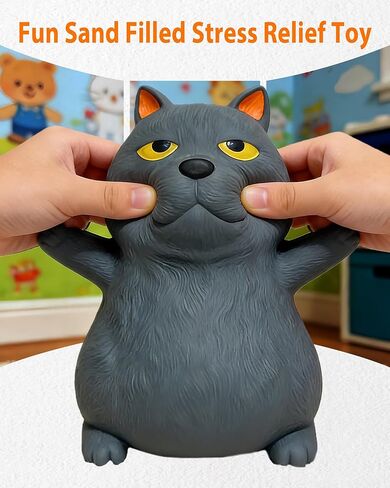 Funny Sand Filled Stress Toy，Stretchy Glue-Sand Filled Rubber Squeeze Toy，Animal Elastic Stretchable Toy Game for Stress Relief and Anxiety，Gift for Christmas (Blue cat) in Saudi Arabia