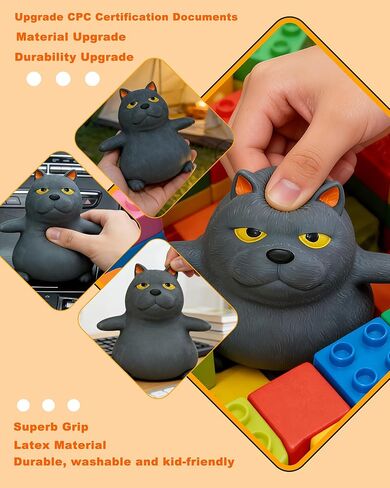 Funny Sand Filled Stress Toy，Stretchy Glue-Sand Filled Rubber Squeeze Toy，Animal Elastic Stretchable Toy Game for Stress Relief and Anxiety，Gift for Christmas (Blue cat) in Saudi Arabia