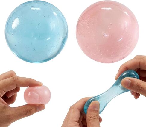 2 PCS Coconut Oil Squishy, Crunchy Squishy Sensory Tools, Handmade Stress Relief Balls for Relaxation and Focus, Two Pack in Pink and Blue Colors in Saudi Arabia