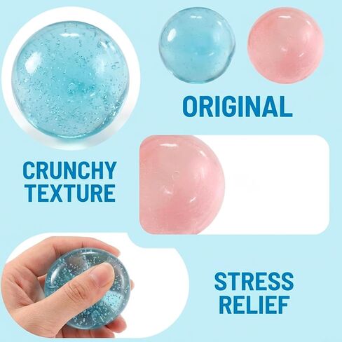 2 PCS Coconut Oil Squishy, Crunchy Squishy Sensory Tools, Handmade Stress Relief Balls for Relaxation and Focus, Two Pack in Pink and Blue Colors in Saudi Arabia