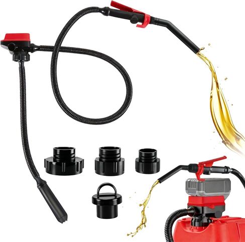 Cordless Fuel Transfer Pump with Auto Stop, 3.2 GPM Flow Rate, Portable Fuel Pump Compatible with DeWalt 20V and Milwaukee 18V Batteries, 3 Adapters for Diesel and Gasoline, Bare Tool in Saudi Arabia