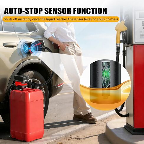 Cordless Fuel Transfer Pump with Auto Stop, 3.2 GPM Flow Rate, Portable Fuel Pump Compatible with DeWalt 20V and Milwaukee 18V Batteries, 3 Adapters for Diesel and Gasoline, Bare Tool in Saudi Arabia