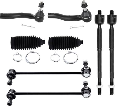 نهاية قضيب ربط خارجي داخلي أمامي مع حذاء توجيه مناسب لسيارة Toyota for Prius 2004 2005 2006 2007 2008 2009، طقم تعليق مع وصلة قضيب Sway - مجموعة 8 قطع in Kuwait