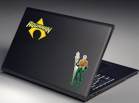 Elektroplate Officially Licensed DC Comics Aquaman and Symbol Dynamic Decals | Premium Automotive-Grade Weatherproof Vinyl Stickers for Car, Water Bottle, Phone & More| Made in The USA | Set of 2 in Kuwait