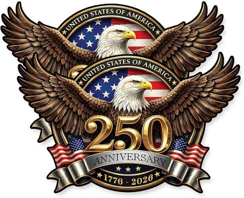 America 250th Anniversary Car Decal Sticker - 1776-2026 Patriot Eagle & Statue of Liberty Vinyl Bumper Window Decal for Car, Truck, Laptop, Desktop - US Independence Day 2-Pack (8 * 8inches, Type A) in Kuwait