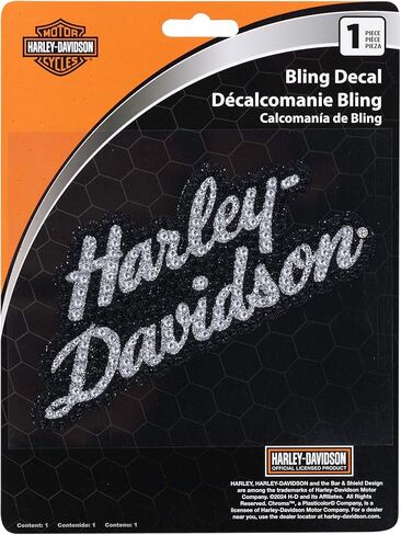 CHROMA 026557 Harley-Davidson Bling H-D Script Vinyl Decal - Black/Silver - 6 x 8 in. in Saudi Arabia