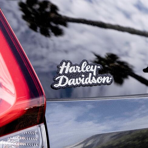 CHROMA 026557 Harley-Davidson Bling H-D Script Vinyl Decal - Black/Silver - 6 x 8 in. in Saudi Arabia