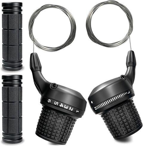 VERKSTAD Shifter Lever 18/21 Speed,Bicycle Revoshift Shift Lever Set, 3 x 6 /3x7 Speed Left and Right Shifter for MTB Mountain Bike with 1 Pair of Non-Slip Rubber Handle Bar Grips in Saudi Arabia