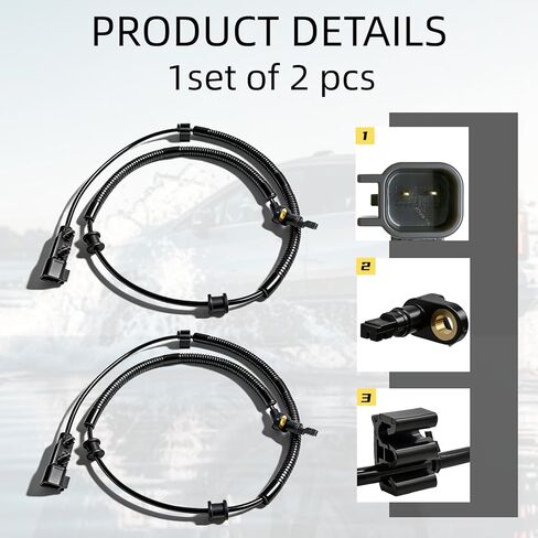 ABS Wheel Speed Sensor 2PCS Front Left Right Compatible with Nitro Liberty 2007-2012 ABS Sensor Speed Sensor Replaces 68004019AB 68004019AC in Saudi Arabia
