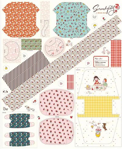 Riley Blake Serendipity 2 Zipper Pouch Panel by Minki Kim | Quilting Cotton Fabric Panel, Makes 3 Zipper Pouches | Sewing & Craft Project | 35.5" x 43.5" in Kuwait