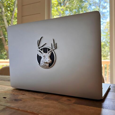 The Deer Head Car Badge Emblem in Matte Black and Chrome – ABS Resin Composite, Chrome Finish 3D Decal for Vehicle Exterior in Kuwait