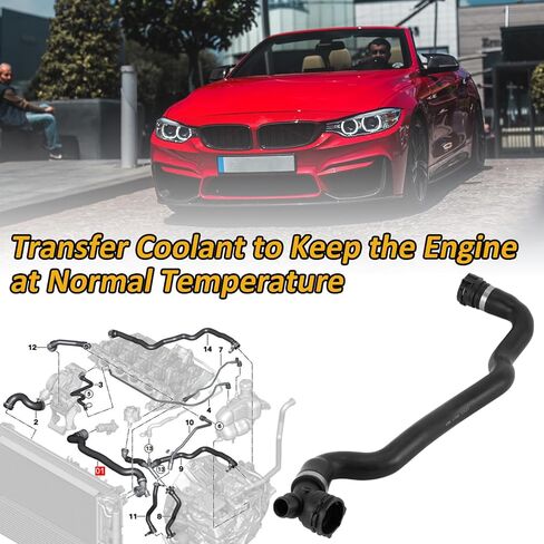 17127617363 Coolant Pipe Water Tank Water Supply Pipe for BMW 2015-2018 2 Series F46 F45 & MINI CLUBMAN COUNTRYMAN 3Door Edition 5Door Edition Convertible Replacement # 771498 32386 in Saudi Arabia
