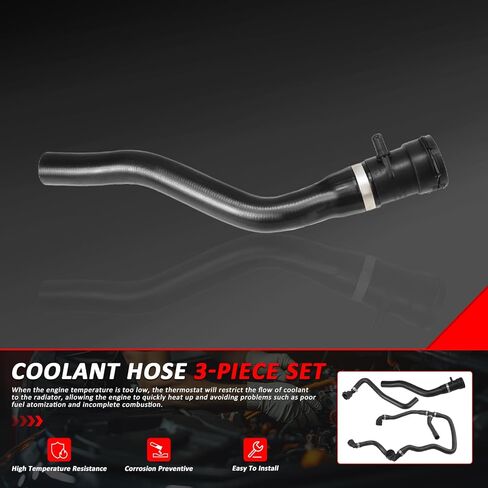 Cooling system coolant hose 3-piece set 2011-2023 suitable for BMW 1 Series F20 116i 118i 120i Replacement # 17127596832, 17127596831, 17127596834 in Kuwait