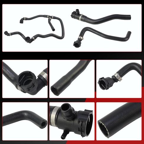 Cooling system coolant hose 3-piece set 2011-2023 suitable for BMW 1 Series F20 116i 118i 120i Replacement # 17127596832, 17127596831, 17127596834 in Kuwait