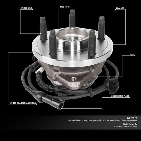 Auto Dynasty Factory Style Front Wheel Bearing Hub Assembly with ABS Sensor Plug Compatible with Ford Explorer (Sport Trac) Ranger Mountaineer Mazda B Series 4WD 1995-2010, Driver or Passenger Side in Kuwait