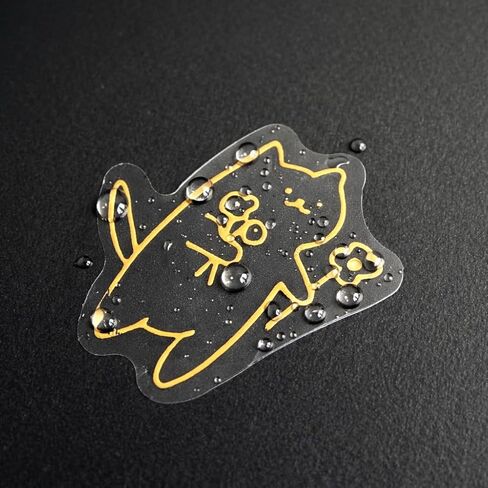 Gold Foil Cat Stickers, 4 Sheets Cute Mini Pussy Cat Sticker Set with Tweezers, Waterproof Clear Kitten Sticker for Journaling Planner Scrapbook Phone Case Decoration in Saudi Arabia