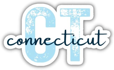 Connecticut State Travel Sticker, Multiple Colors, CT State Code, Vinyl Laptop Water Bottle Planner Journal Places I've Been, Luggage Decal (Blue) in Kuwait