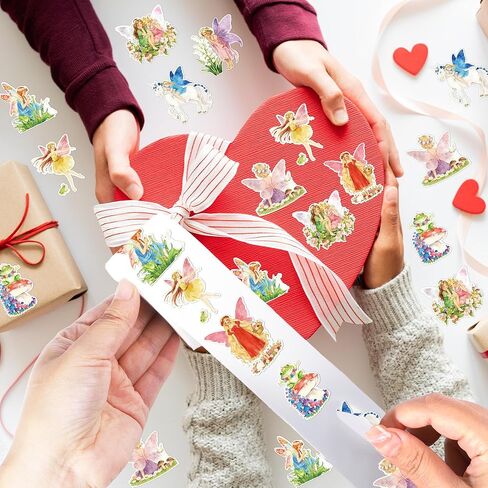 Fairy Stickers Roll for Adults - 1000 Pcs Fairy First Birthday Decorations Stickers, Spring Waterproof Scrapbook Decals for Water Bottle Laptop Luggage, Party Favor Supplies in Saudi Arabia