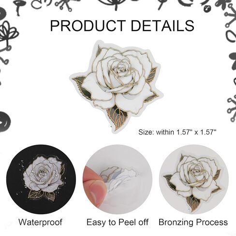 120 Pcs Vintage Floral Stickers for Scrapbooking, Holographic Foil 1.57 inch PET Flower Sticker, Retro Floral Journaling Supplies for Scrapbook Album DIY Craft Daily Planner in Kuwait