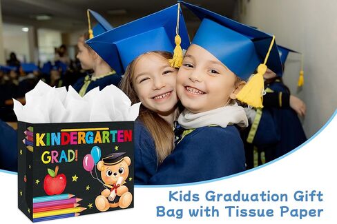 LIJUGITF Kindergarten Graduation Gift Bag 2026, 13" Large Kindergarten Grad Gift Bags for Girls Boys, Congratulations Class of 2026 Kids Graduations Wrapping Paper Bag with Tissue Paper in Saudi Arabia