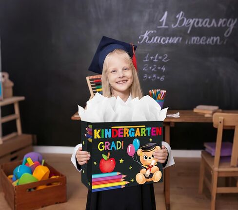 LIJUGITF Kindergarten Graduation Gift Bag 2026, 13" Large Kindergarten Grad Gift Bags for Girls Boys, Congratulations Class of 2026 Kids Graduations Wrapping Paper Bag with Tissue Paper in Saudi Arabia
