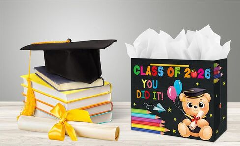 LIJUGITF Kindergarten Graduation Gift Bag 2026, 13" Large Kindergarten Grad Gift Bags for Girls Boys, Congratulations Class of 2026 Kids Graduations Wrapping Paper Bag with Tissue Paper in Saudi Arabia