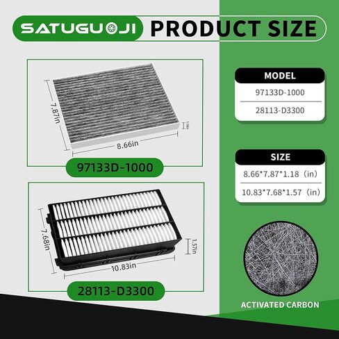 28113-D3300 97133-D1000 Engine & Cabin Filter Set Fit for Hyundai Tucson 2016-2021, for Kia Sportage 2017-2022 in Saudi Arabia