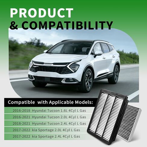 28113-D3300 97133-D1000 Engine & Cabin Filter Set Fit for Hyundai Tucson 2016-2021, for Kia Sportage 2017-2022 in Saudi Arabia