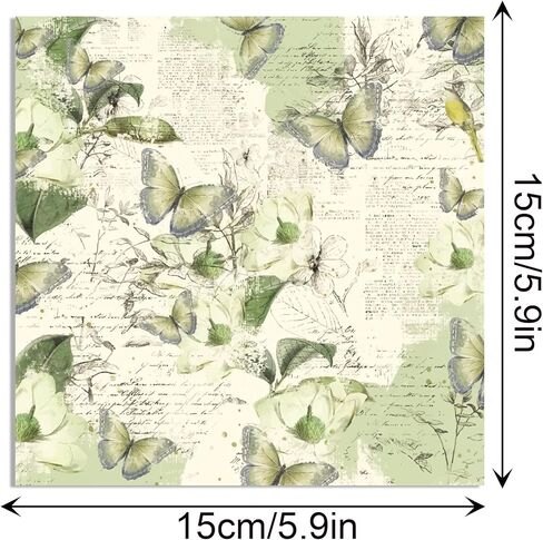 24 Sheets Green Flower Pattern Paper 11.8x11.8 In Green Floral Scrapbook Paper Pack 24 Designs Flower Double-Sided Decoupage Decorative Craft Papers for Card Making Photo Album in Kuwait