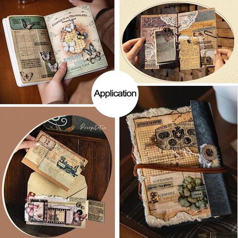 180pcs Vintage Scrapbook Paper Craft Decorative Supplies for Scrapbook Junk Journal Planners Album Collage Card Embe Making 3.9 x 5.1 inches in Kuwait