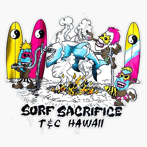 Surf Sacrifice Vinyl Sticker Waterproof Decal Laptop Wall Window Bumper Sticker 5" in Kuwait