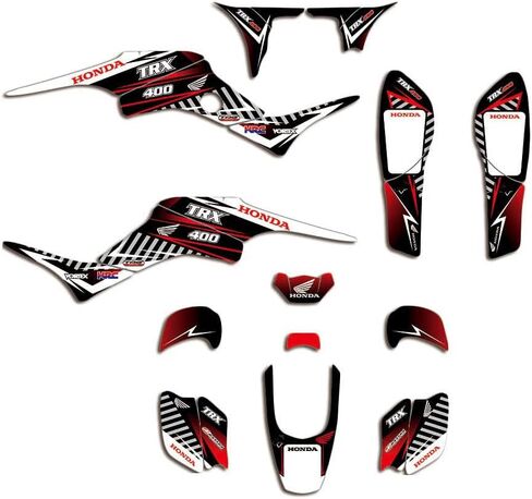 Graphics Kit Decals Stickers for 1999 2000 2001 2002 2003 2004 2005 2006 2007 Honda TRX 400 EX TRX400EX TRX400 (Black/red) in Saudi Arabia