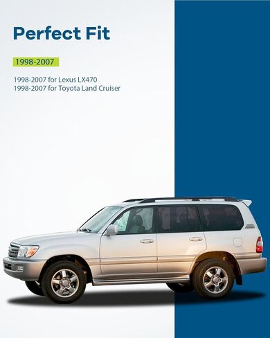 LUJUNTEC مقبض الباب الخارجي للركاب الأيمن للسائق استبدال الجانب الأيسر لـ 1998-2007 لكزس LX470 لتويوتا لاند كروزر 4 قطع مقبض كروم استبدال 83672 in Kuwait