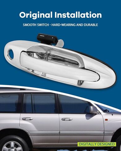 LUJUNTEC مقبض الباب الخارجي للركاب الأيمن للسائق استبدال الجانب الأيسر لـ 1998-2007 لكزس LX470 لتويوتا لاند كروزر 4 قطع مقبض كروم استبدال 83672 in Kuwait