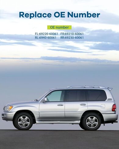 LUJUNTEC مقبض الباب الخارجي للركاب الأيمن للسائق استبدال الجانب الأيسر لـ 1998-2007 لكزس LX470 لتويوتا لاند كروزر 4 قطع مقبض كروم استبدال 83672 in Kuwait