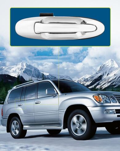 LUJUNTEC مقبض الباب الخارجي للركاب الأيمن للسائق استبدال الجانب الأيسر لـ 1998-2007 لكزس LX470 لتويوتا لاند كروزر 4 قطع مقبض كروم استبدال 83672 in Kuwait