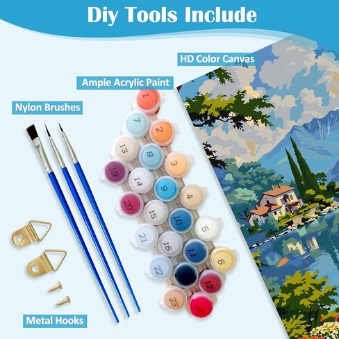 VCLKDIY Landscape Mountain Lake Paint by Numbers Kits for Adults, DIY Canvas Paint by Numbers Kits for Adults Beginners, Acrylic Painting for Beginners Art by Numbers Home Wall Decor 16x20 Inch in Saudi Arabia