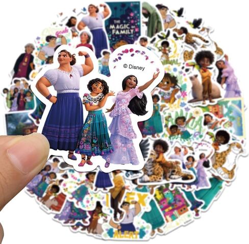 50pcs Encanto Stickers Pack,Cool Waterproof Vinyl Movie Decal for Teen Adult Boy Laptop, Travel Case, Phone, Bike, Water Bottle, Guitar, Computer, Skateboard Kids, Toddlers in Saudi Arabia