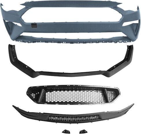 Mustang Bumper - Front Bumper Cover Set with Upper Lower Grille & Lip Compatible with Ford 2018 2019 2020 2021 2022 2023 Mustang GT Style (Front bumper kit) in Kuwait