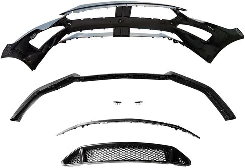 Mustang Bumper - Front Bumper Cover Set with Upper Lower Grille & Lip Compatible with Ford 2018 2019 2020 2021 2022 2023 Mustang GT Style (Front bumper kit) in Kuwait