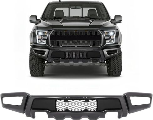 ALMULOO Front Bumper Compatible with 2018-2020 Ford F-150 Raptor Style with Fog Light Holes Steel Black+Gray 3Pcs in Kuwait