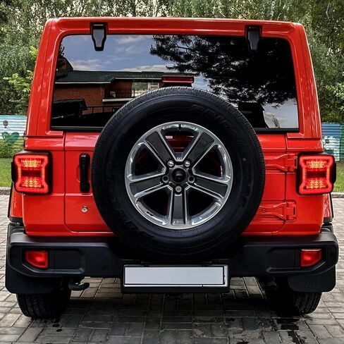 EOMD DOT Approved Clear Lens LED Tail Lights Compatible with 2018-2025 Jeep Wrangler JL, w/Running Light, Brake Turn Signal Lamp and Reverse Lamps, Pair in Saudi Arabia