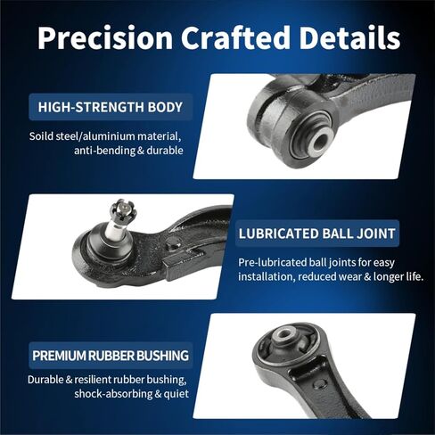 Front Lower Control Arm with Ball Joint Fit for Honda Odyssey All Models 2011 2012 2013 2014 2015 2016 2017-8 PCS Suspension Kit K622002, K622210, K750304, EV800909, ES800333, 53540SJCA01 in Kuwait